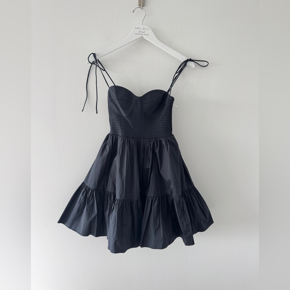 STAUD Landry Black Mini Dress S - Picture 4 of 6